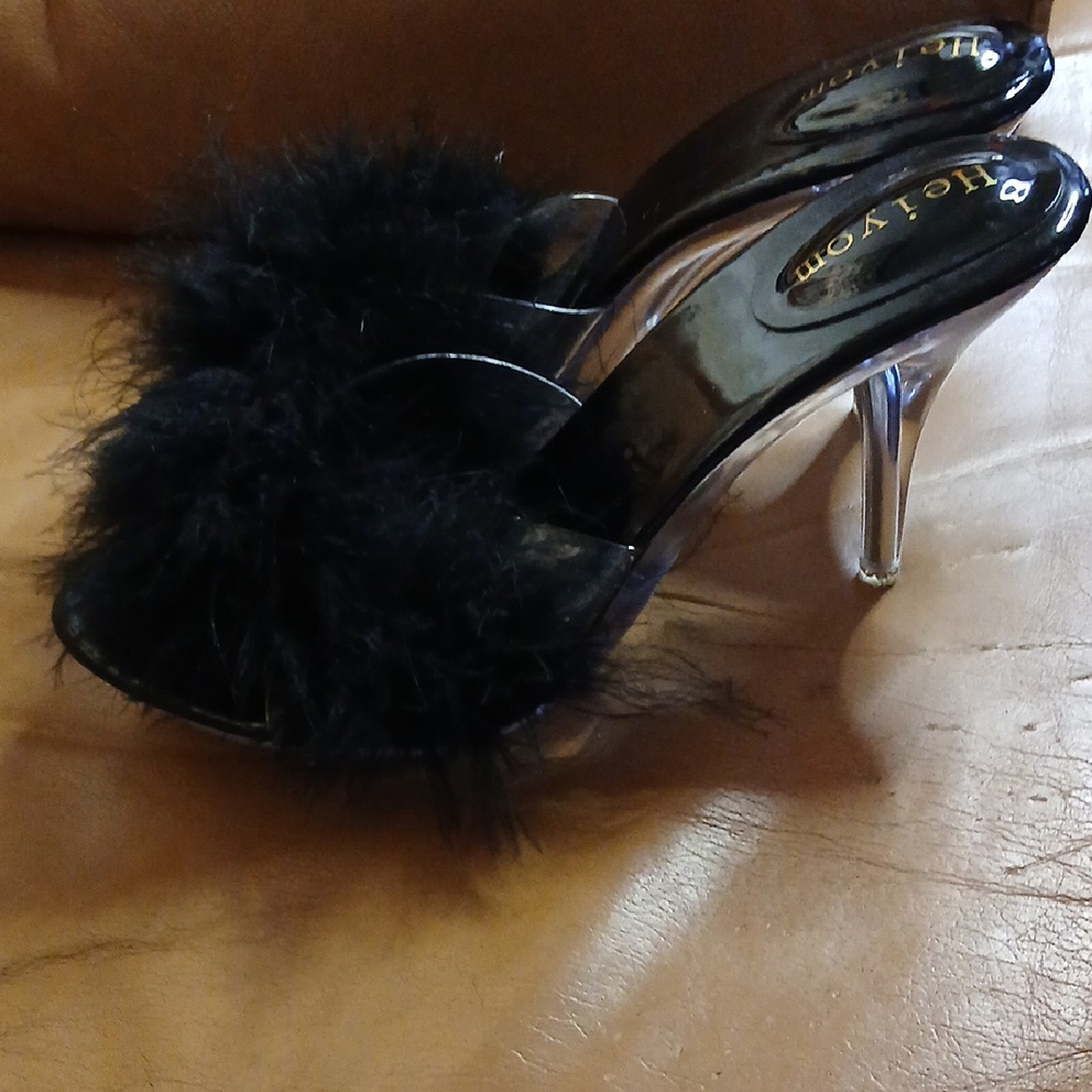 Heiyom Black Feathered Women's Shoes - Picture 5 of 11